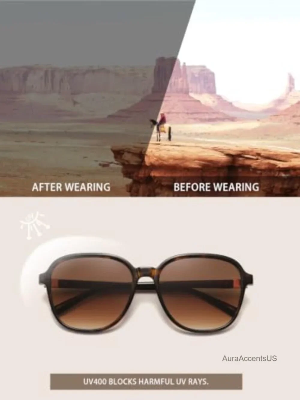 Oversized Round Sunglasses with UV400 Protection Full Frame